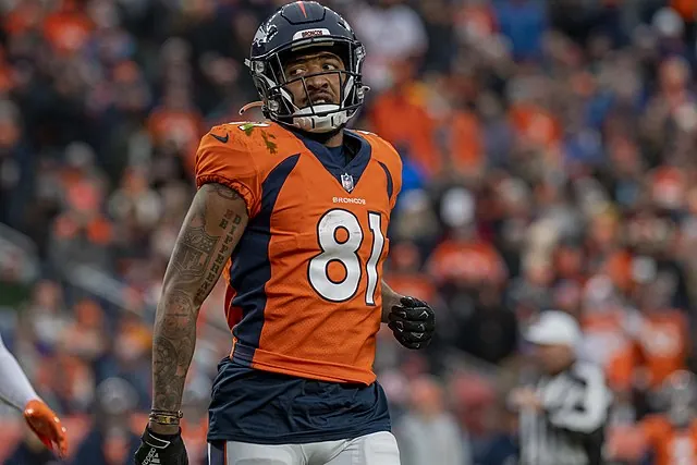 Broncos WR Tim Patrick tears ACL during preseason practice Image