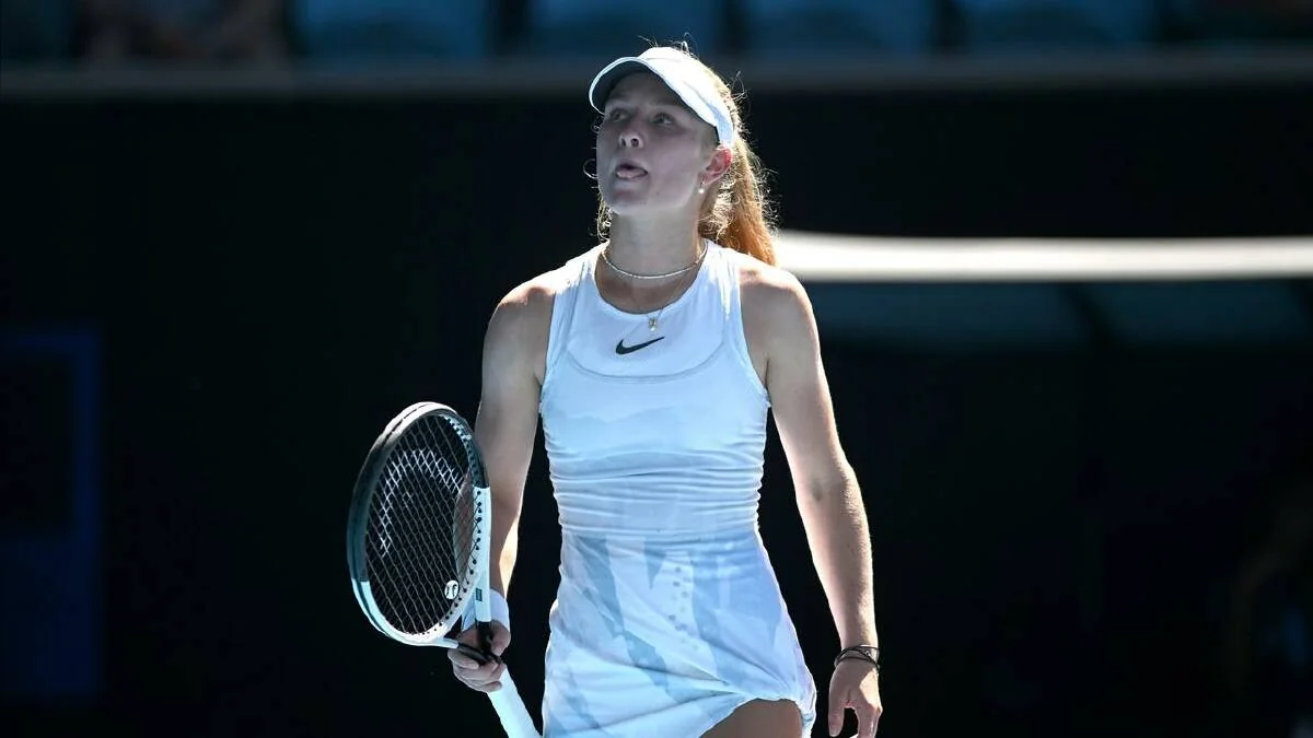 Jones outgunned in brutal welcome to grand slam tennis Image