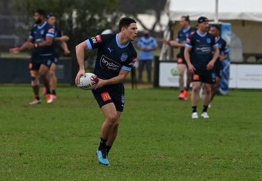 Mitchell Moses trains at Blues State of Origin camp.