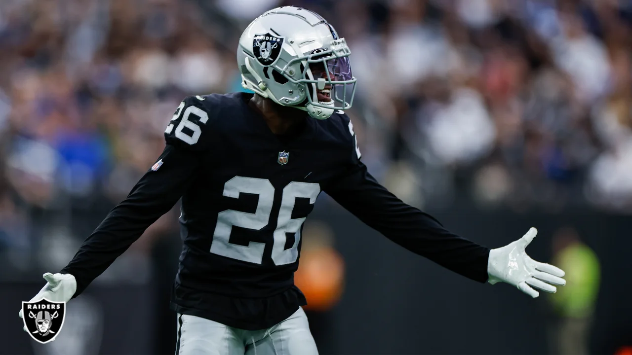 Las Vegas Raiders cornerback Rock Ya-Sin (26) leaves the field