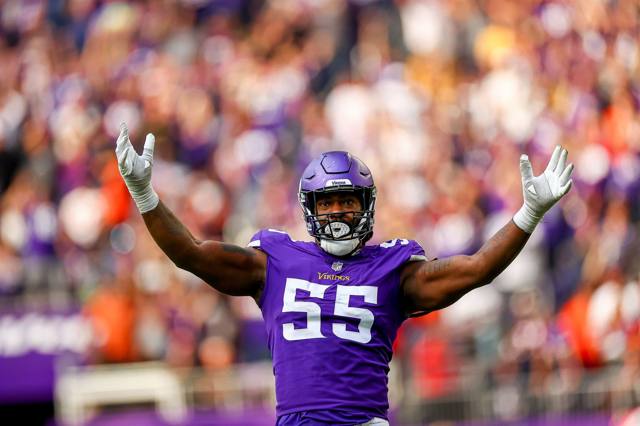 Minnesota Vikings linebacker Za'Darius Smith takes the field